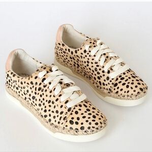 NEW Dolce Vita Morris Espadrille Leopard Canvas Sneakers Sz 7.5